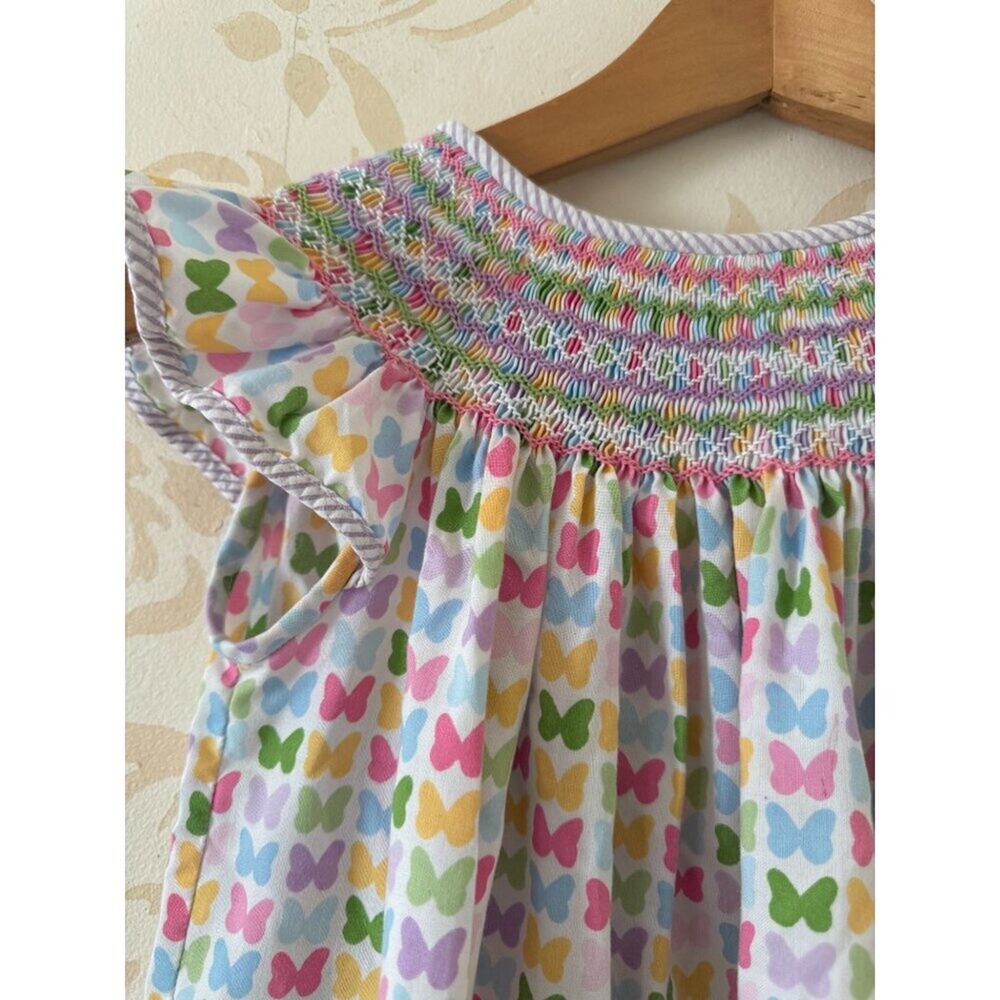 Girls Size 5T Claire & Charlie Fine Hand Smocked Butterfly Beautiful Dress